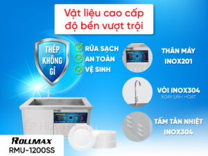 Máy rửa chén công nghiệp Rollmax RMU-1200SS