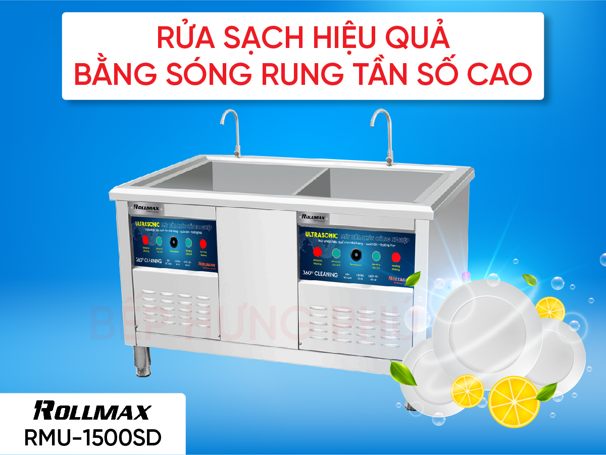 Máy rửa chén công nghiệp Rollmax RMU-1500XS