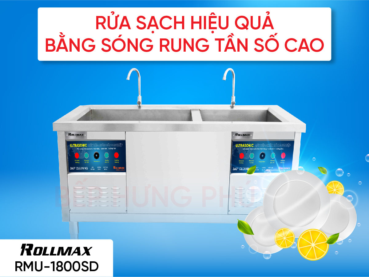 Máy rửa chén công nghiệp Texgio TGU-1800SD Máy rửa chén công nghiệp Rollmax RMU-1800SD