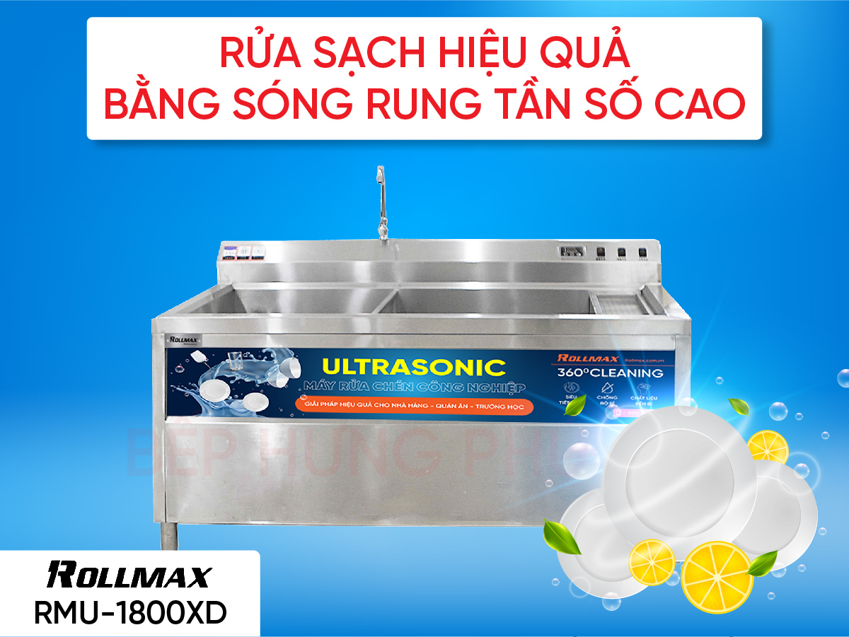 Máy rửa chén công nghiệp Texgio TGU-1800XD Máy rửa chén công nghiệp Rollmax RMU-1800XD