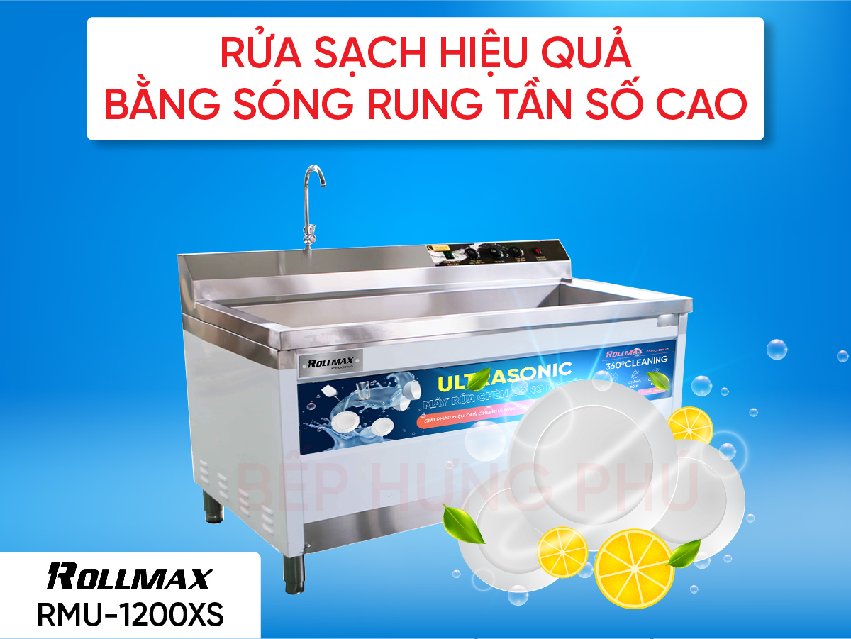 Máy rửa chén công nghiệp Rollmax RMU-1200XS Máy rửa chén công nghiệp Rollmax RMU-1200XS