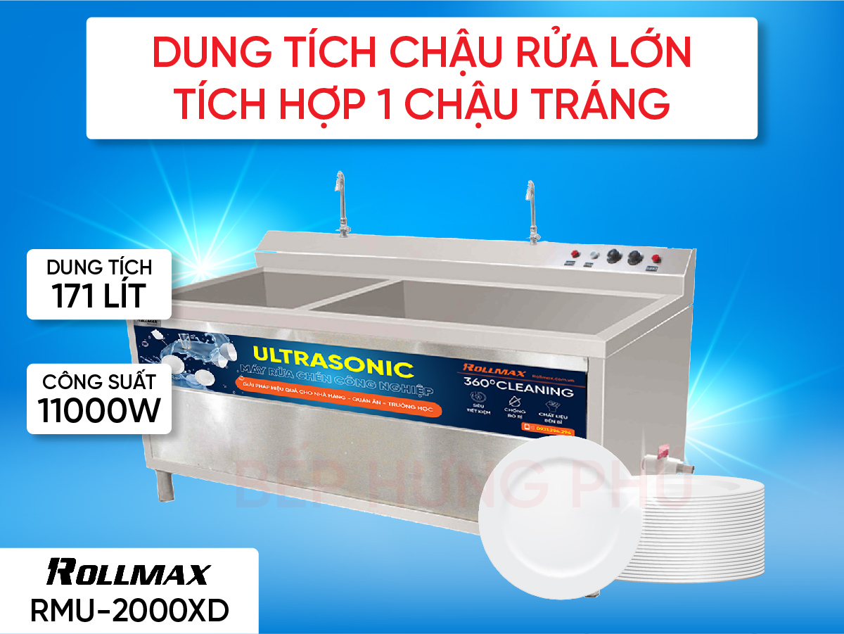Máy rửa chén công nghiệp Texgio TGU-2000XD Máy rửa chén công nghiệp Rollmax RMU-2000XD