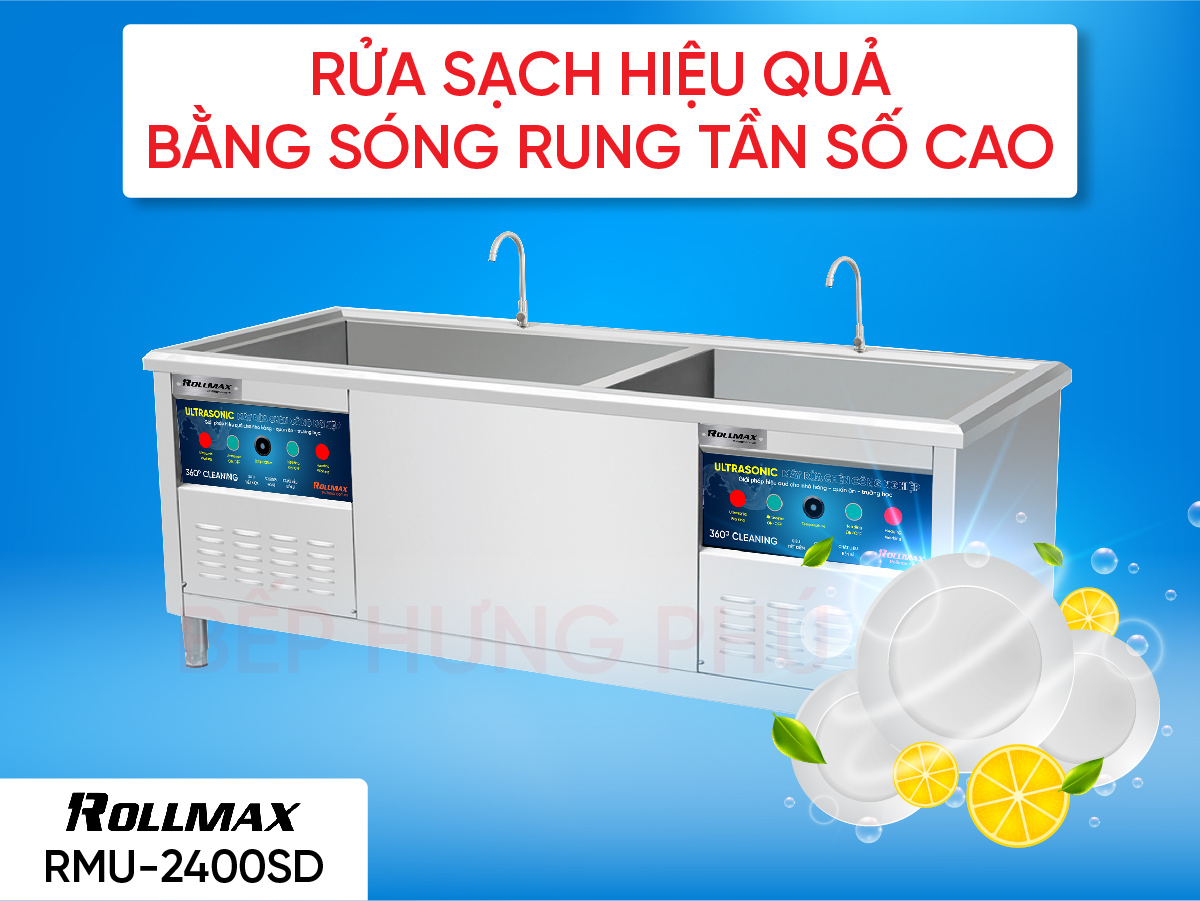 Máy rửa chén công nghiệp Rollmax RMU-2400SD Máy rửa chén công nghiệp Rollmax RMU-2400SD