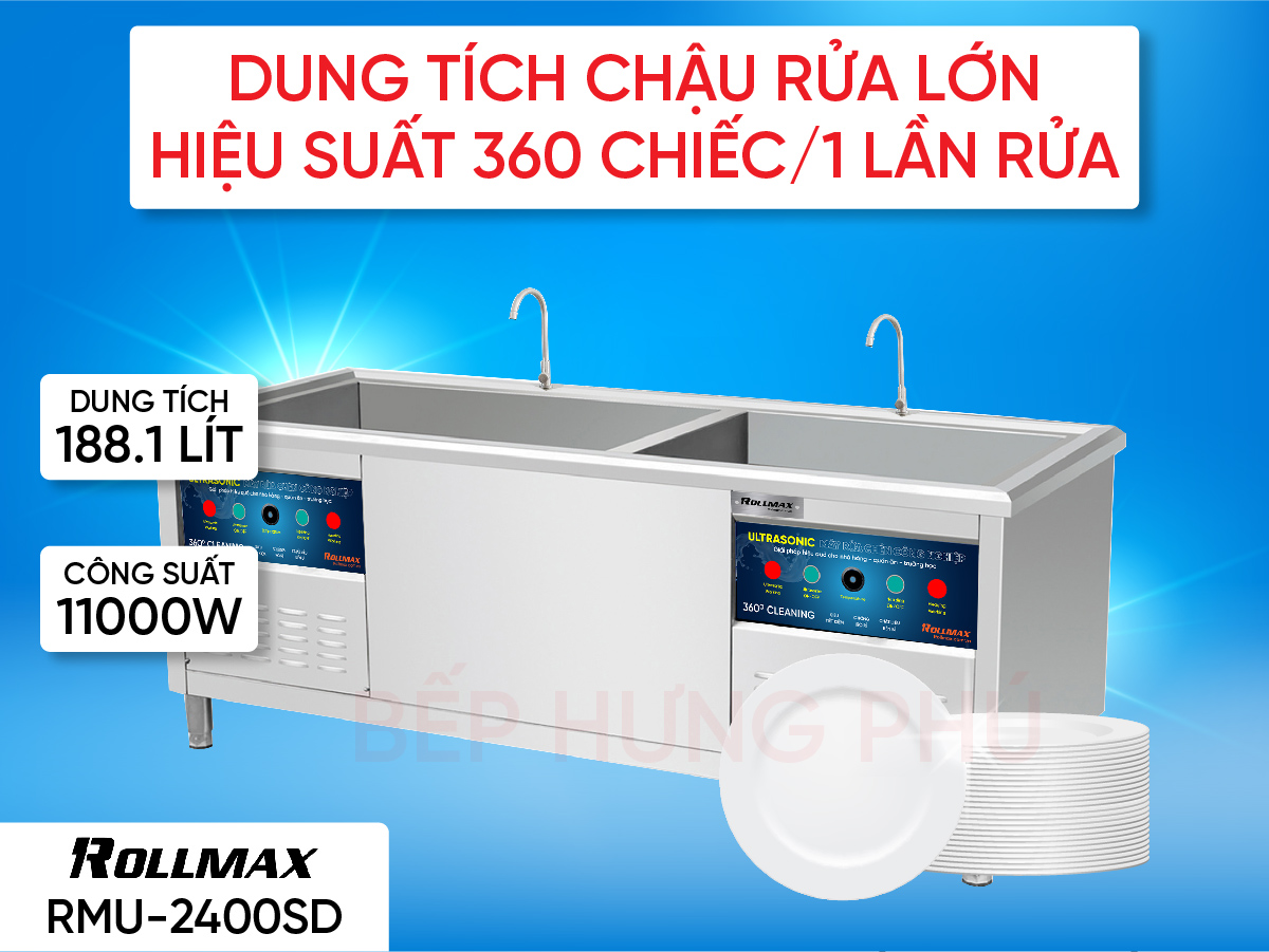 Máy rửa chén công nghiệp Rollmax RMU-2400SD Máy rửa chén công nghiệp Rollmax RMU-2400SD