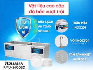 Máy rửa chén công nghiệp Rollmax RMU-2400SD Máy rửa chén rollmax RMU-2400SD