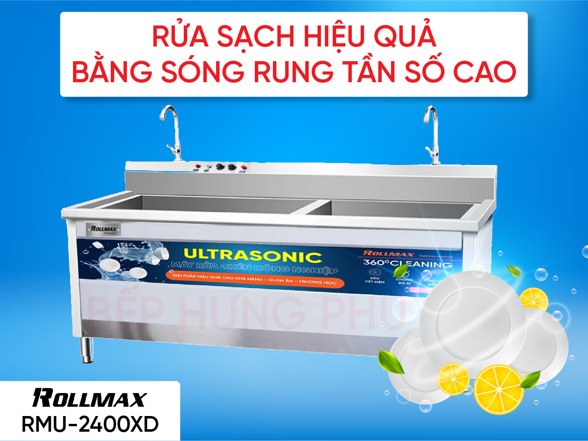 Máy rửa chén công nghiệp Rollmax RMU-2400XD Máy rửa chén công nghiệp Rollmax RMU-2400XD