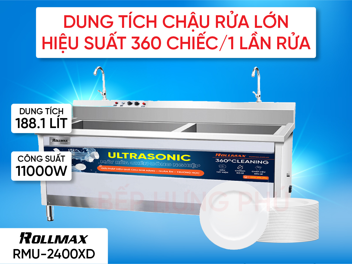 Máy rửa chén công nghiệp Rollmax RMU-2400XD Máy rửa chén rollmax RMU-2400XD