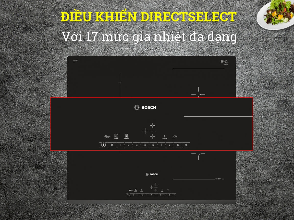 Điều khiển DirectSelect với 17 mức gia nhiệt