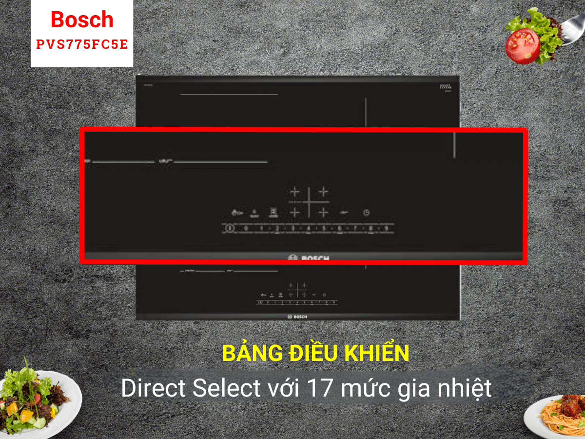 Bảng điều khiển DirectSelect với 17 mức gia nhiệt