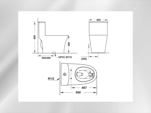 Bồn cầu một khối Hafele Sapporo (588.79.407)