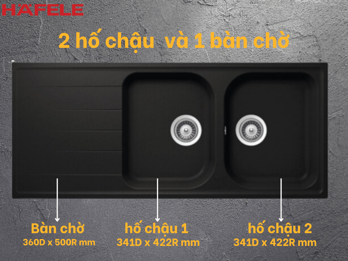 Chậu đá Häfele HS18-GED2R80 (570.35.360)