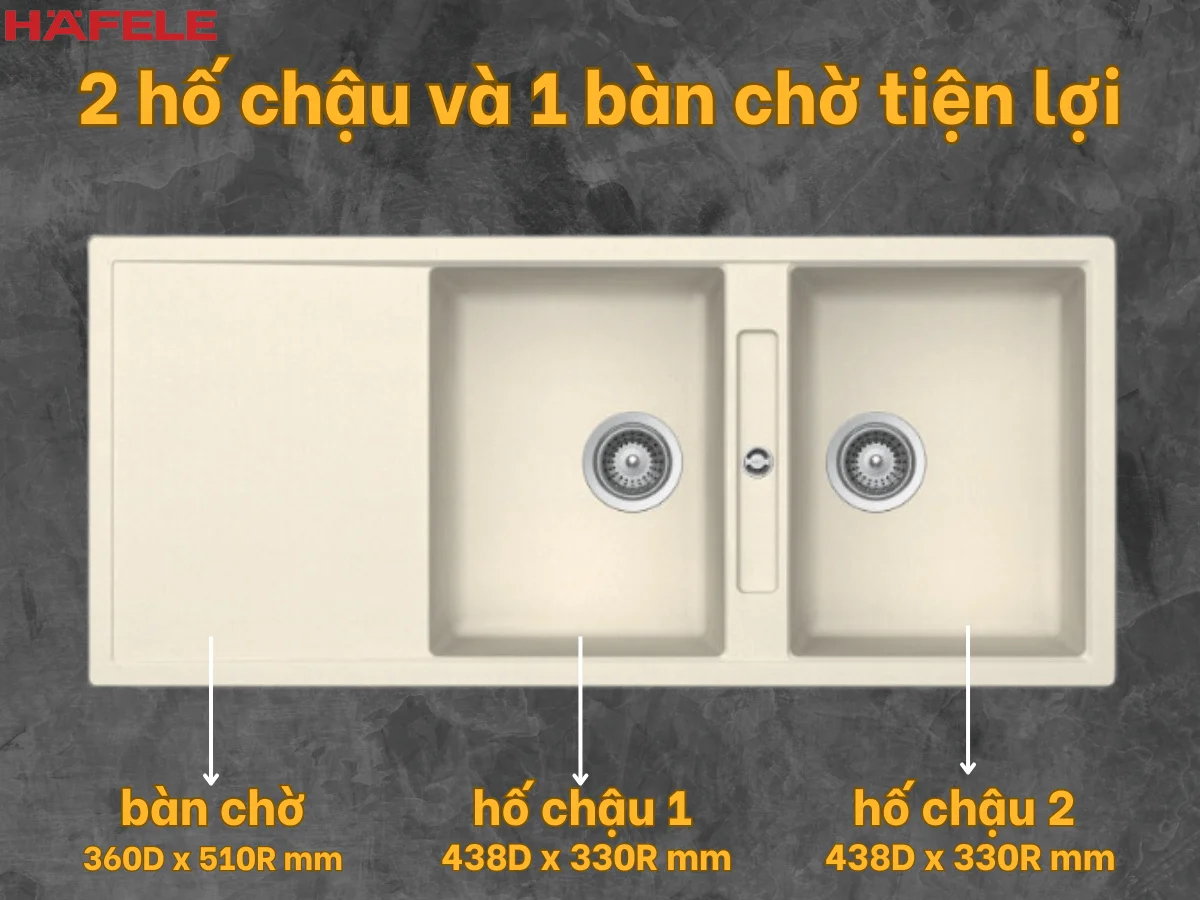 Chậu Đá Häfele HS20-GKD2S80 (570.33.430)