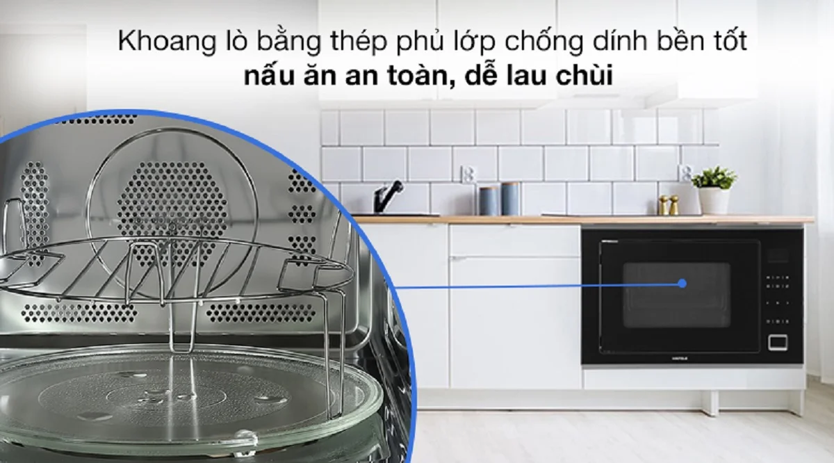 Lò vi sóng kết hợp nướng Hafele HM-B38C 6 Chất liệu khoang lò không rỉ nấu ăn an toàn, dễ lau chùi