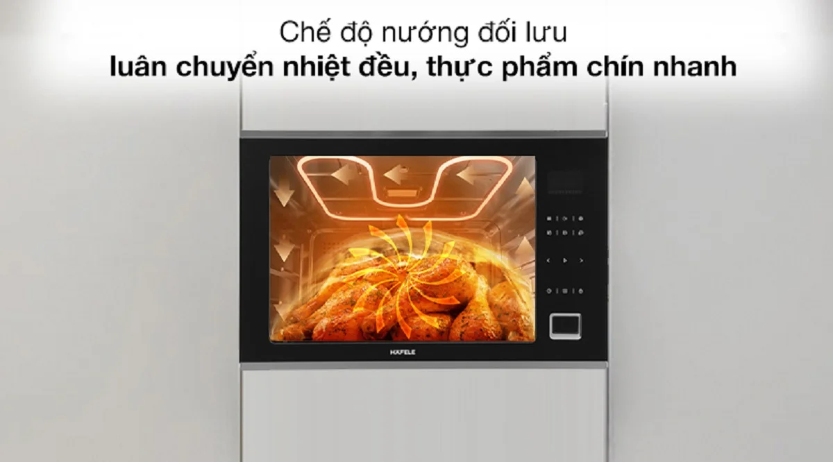 Lò vi sóng kết hợp nướng Hafele HM-B38C 7 Chế độ nướng đối lưu luân chuyển nhiệt đều, thực phẩm chín nhanh