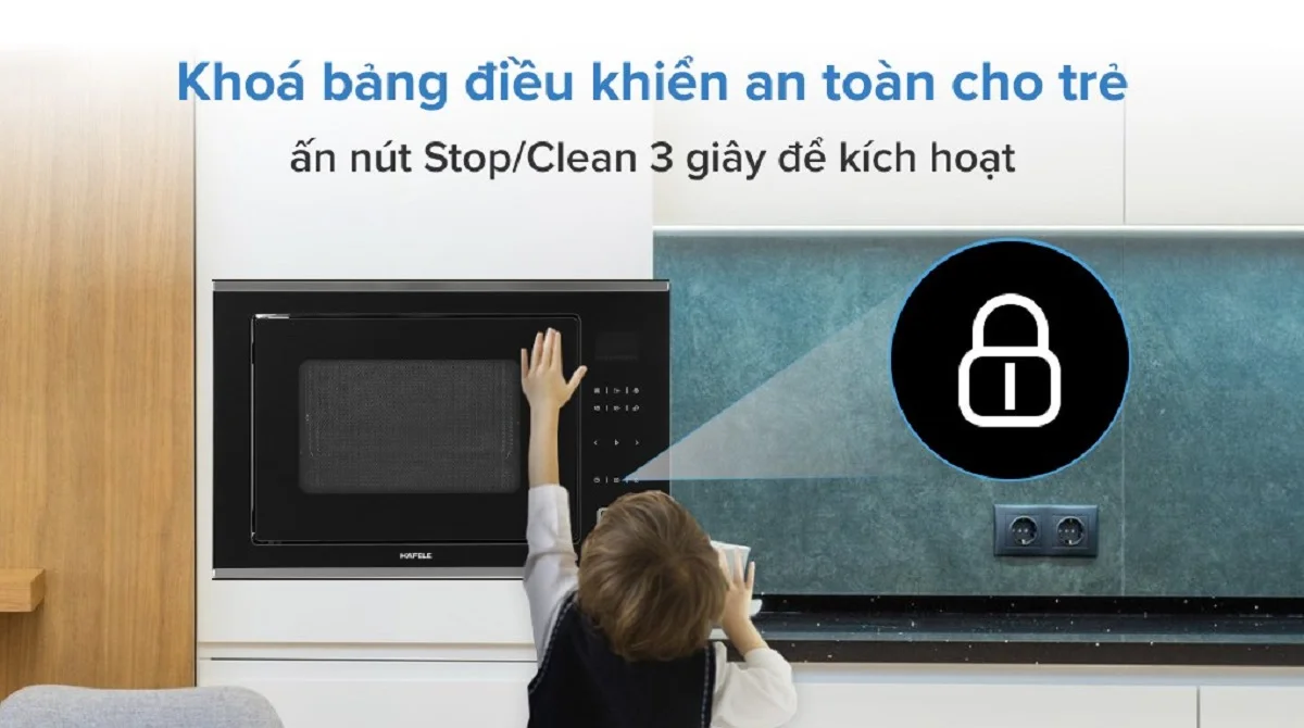 Lò vi sóng kết hợp nướng Hafele HM-B38C 10 Bảng điều khiển có trang bị khóa trẻ em