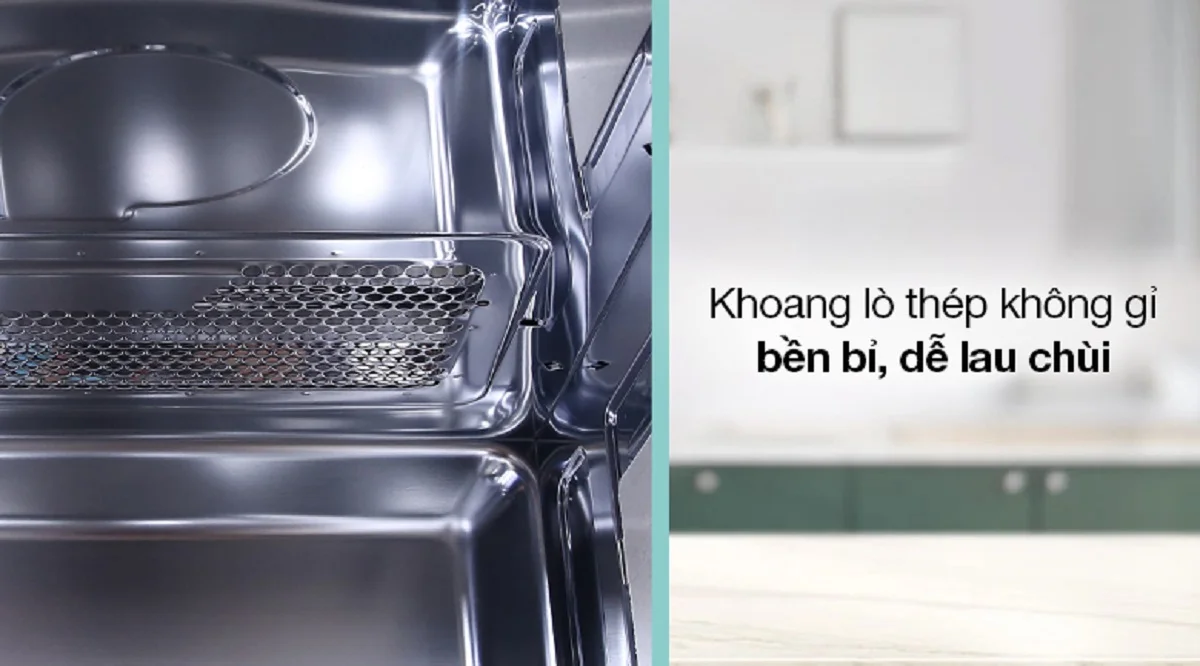Hafele HM-B38A (535.34.000) được làm từ chất liệu khoang lò bằng thép không gỉ sáng bóng