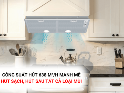 Công suất hút 638 m³/h mạnh mẽ