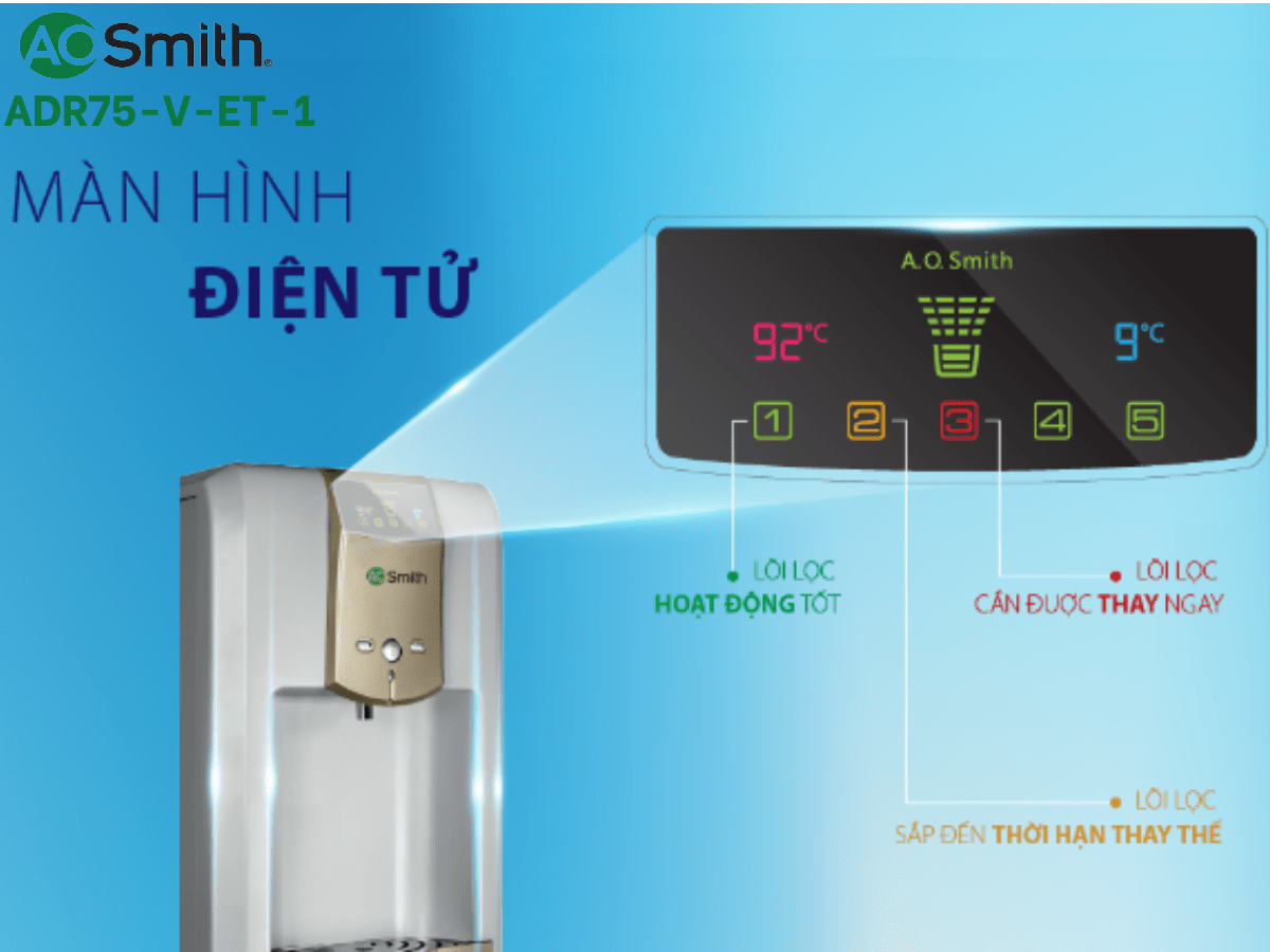 Máy lọc nước cây đứng A O Smith ADR75-V-ET-1