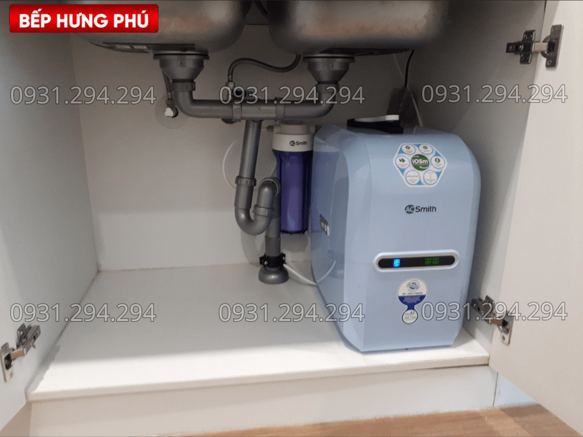 Máy lọc nước A.O.Smith A1 lắp đặt để gầm
