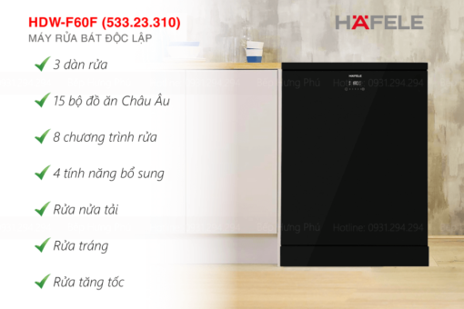 Trang bị tính năng nổi bật trên máy bát rửa độc lập Hafele HDW-F60F (533.23.310)
