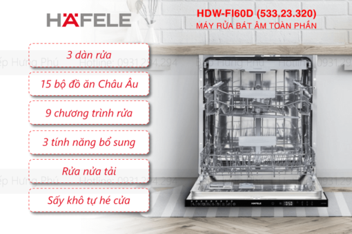 Máy Rửa Bát Âm Tủ Hafele HDW-FI60D