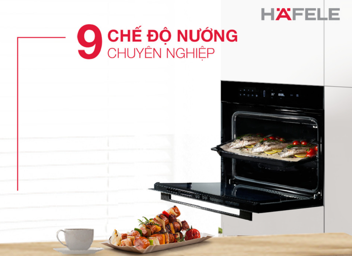 9 chế độ nướng cài đặt sẵn tiện lợi
