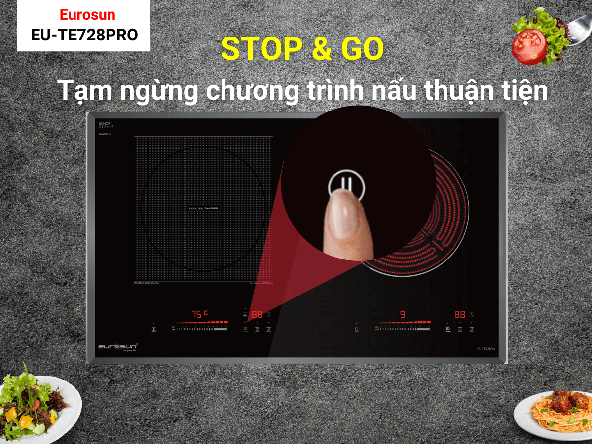 Bếp điện từ 2 vùng nấu Eurosun EU-TE728PRO