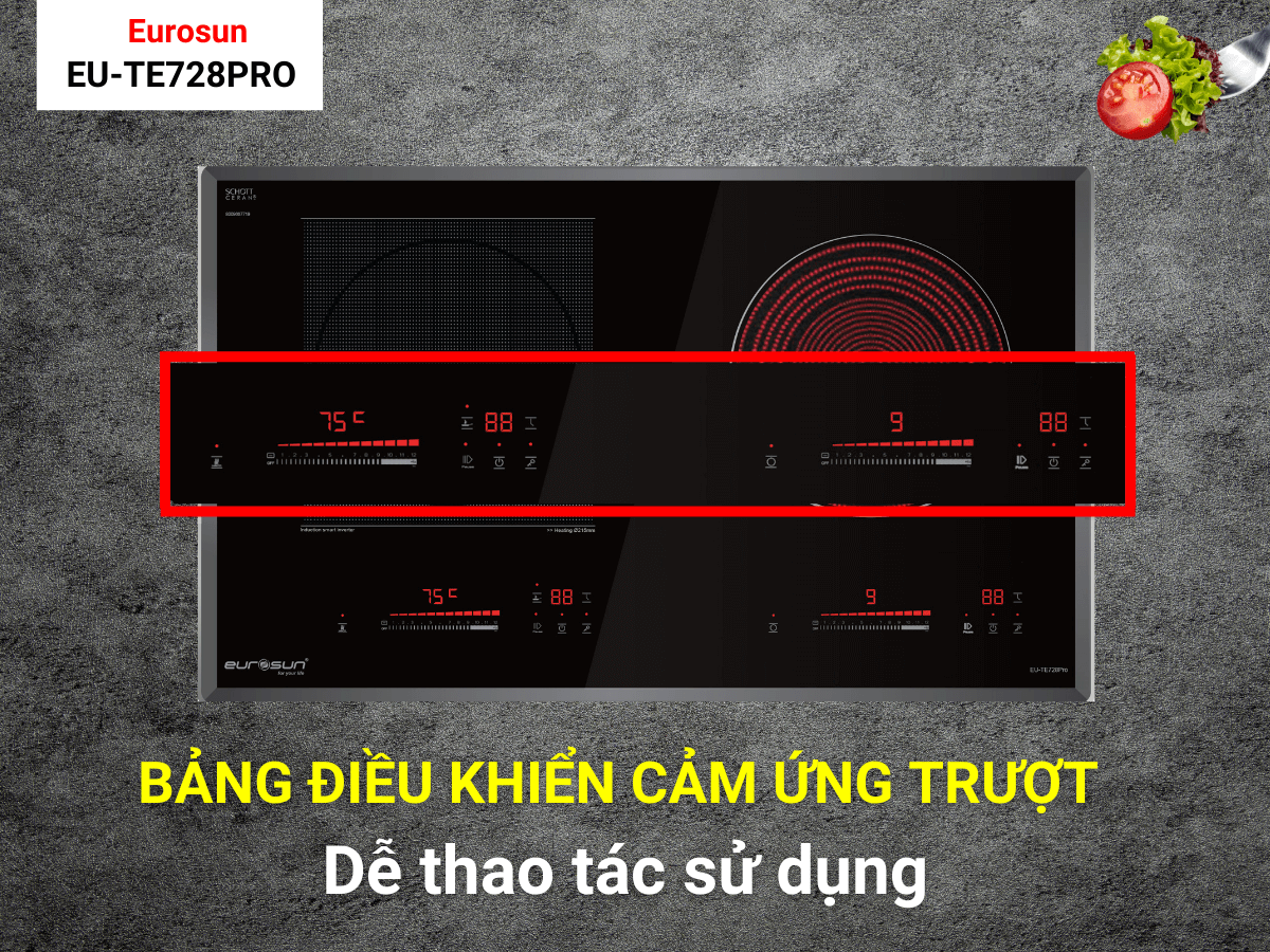 Bếp điện từ 2 vùng nấu Eurosun EU-TE728PRO