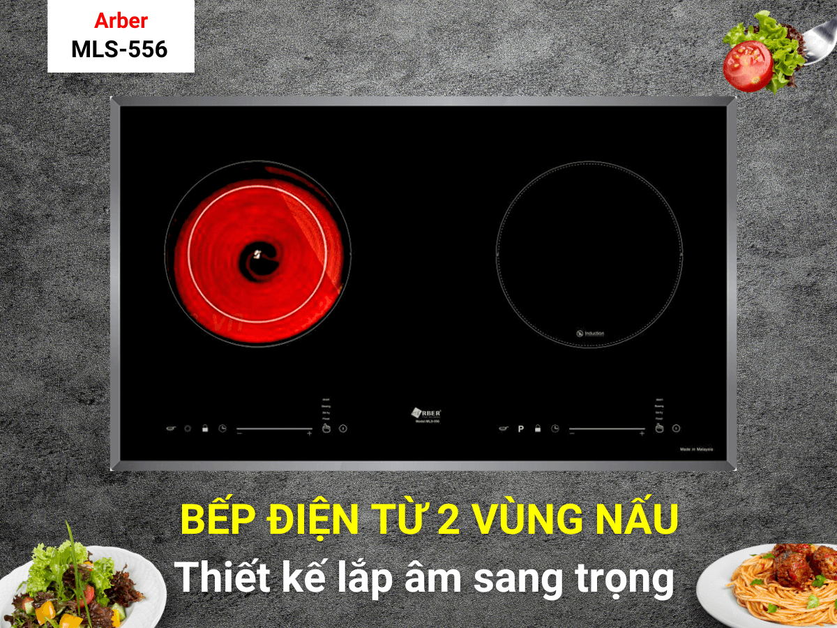 Bếp điện từ 2 vùng nấu Arber MLS-556