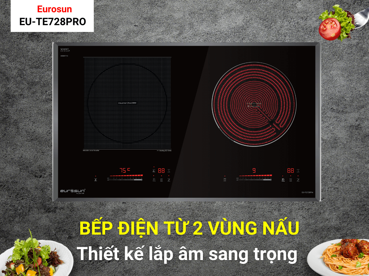 Bếp điện từ 2 vùng nấu Eurosun EU-TE728PRO