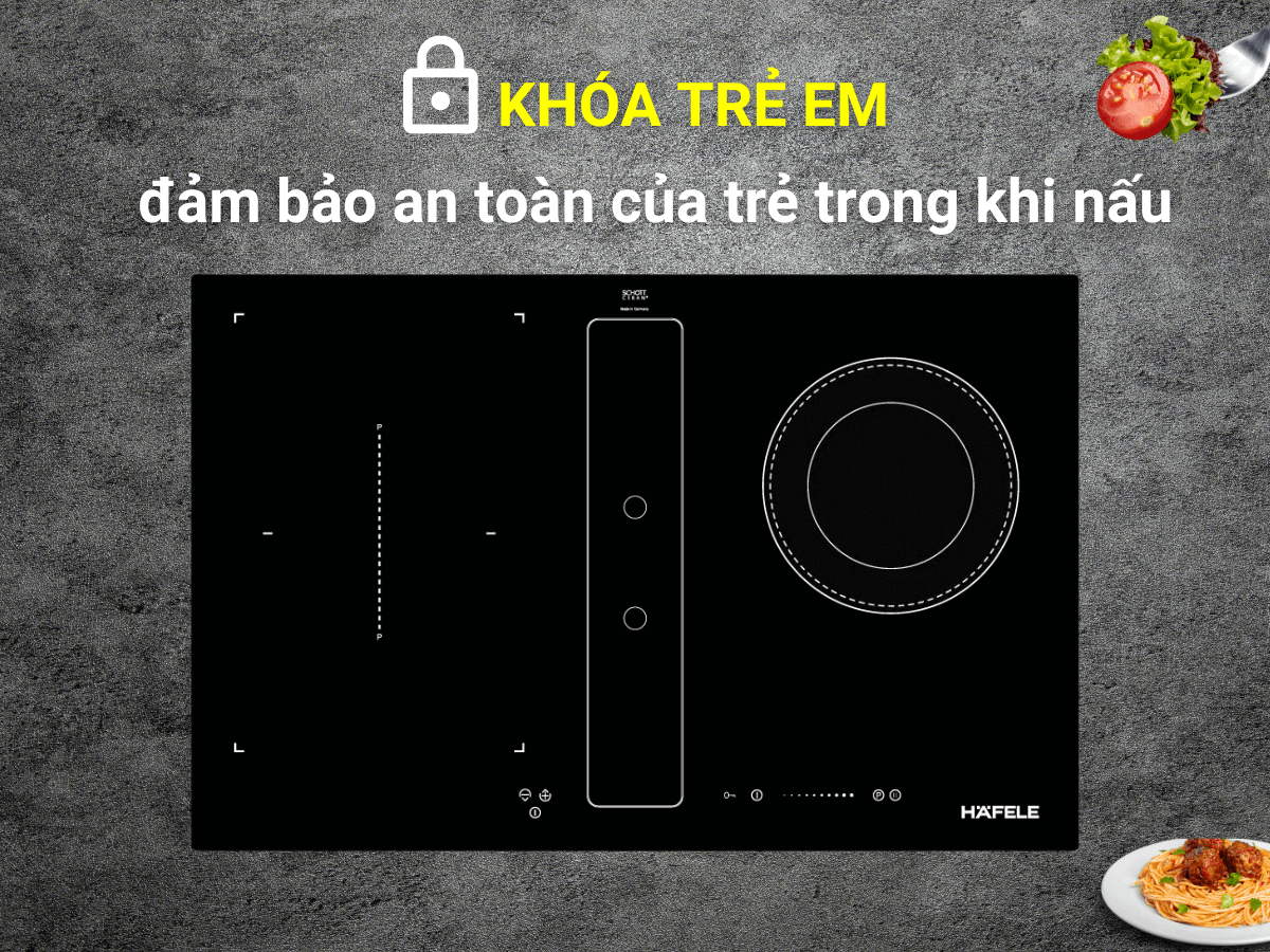 Bếp điện từ kết hợp hút mùi Hafele HC-IHH80A (539.66.698)