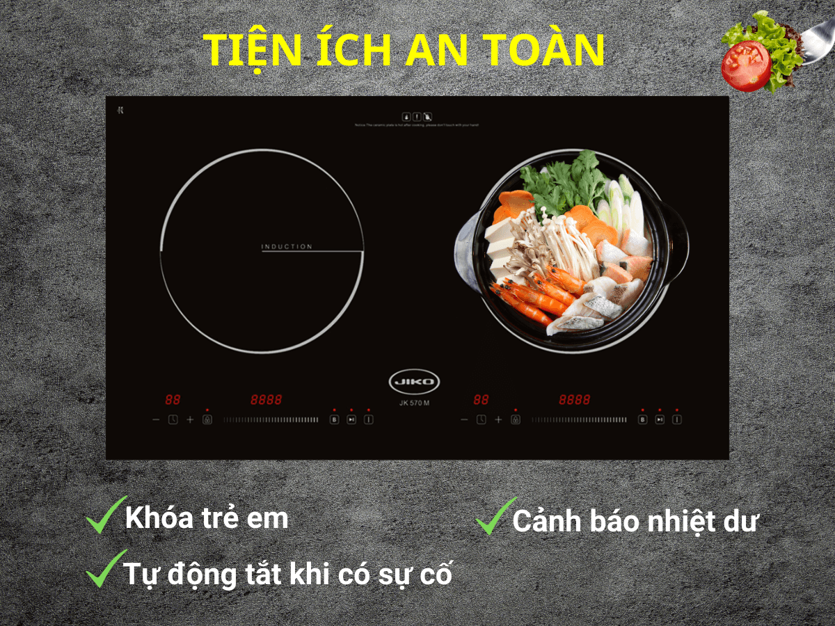 Bếp từ 2 vùng nấu Jiko JK 570M