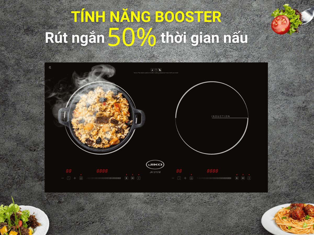 Bếp từ 2 vùng nấu Jiko JK 570M