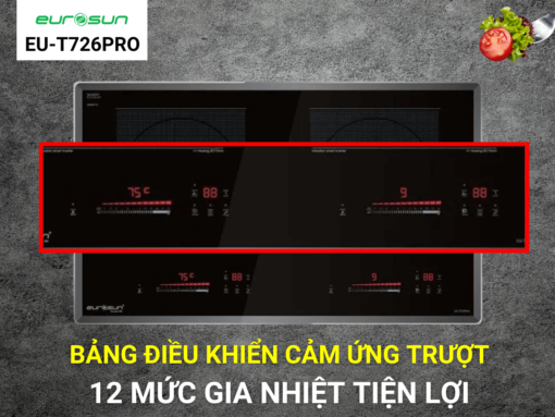 12 mức gia nhiệt đáp ứng nhu cầu nấu nướng đa dạng