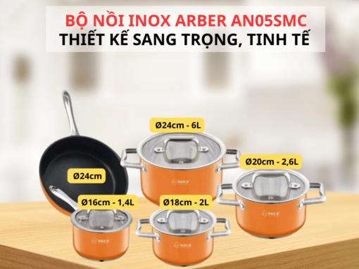 Bộ nồi inox Arber AN05SMC