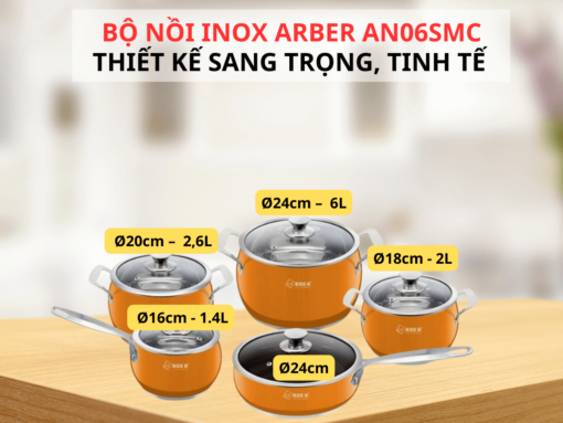 Bộ nồi inox Arber AN06SMC