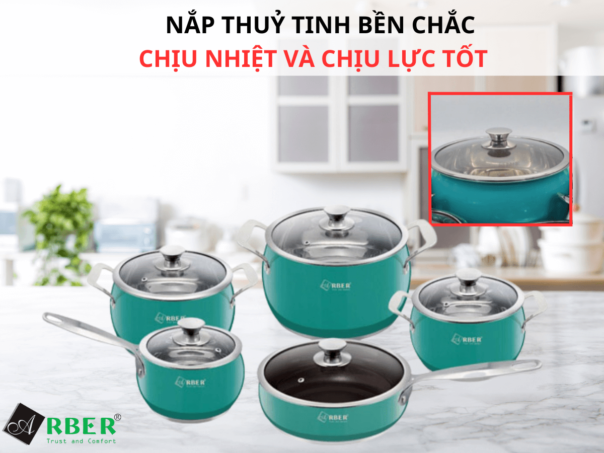 Nắp thuỷ tinh bền chắc, chịu nhiệt và chịu lực tốt
