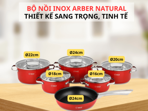 bộ nồi inox Arber Rarber Cardinal