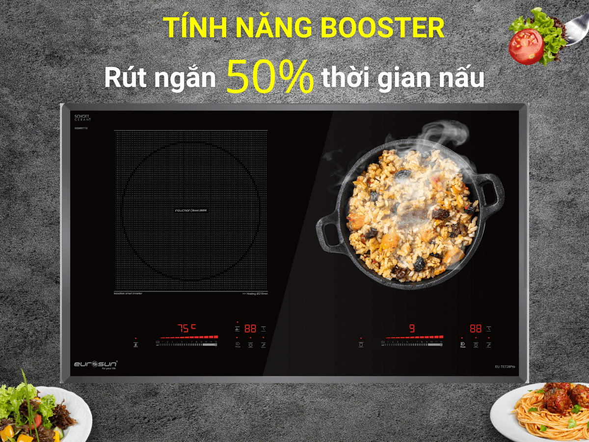 Bếp điện từ 2 vùng nấu Eurosun EU-TE728PRO