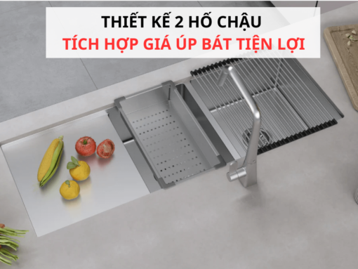 Thiết kế 2 hố lớn nhỏ tích hợp bàn chờ tiện nghi