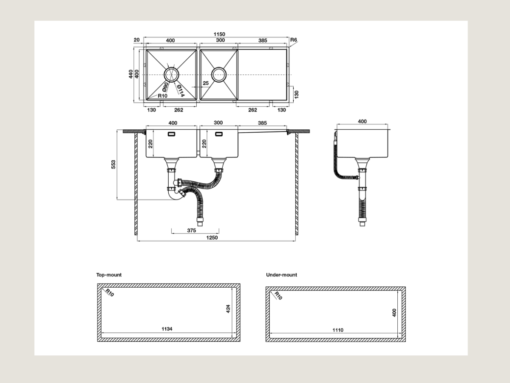 Trọn bộ chậu Inox Häfele HS21-SSD2S90L (567.94.059)
