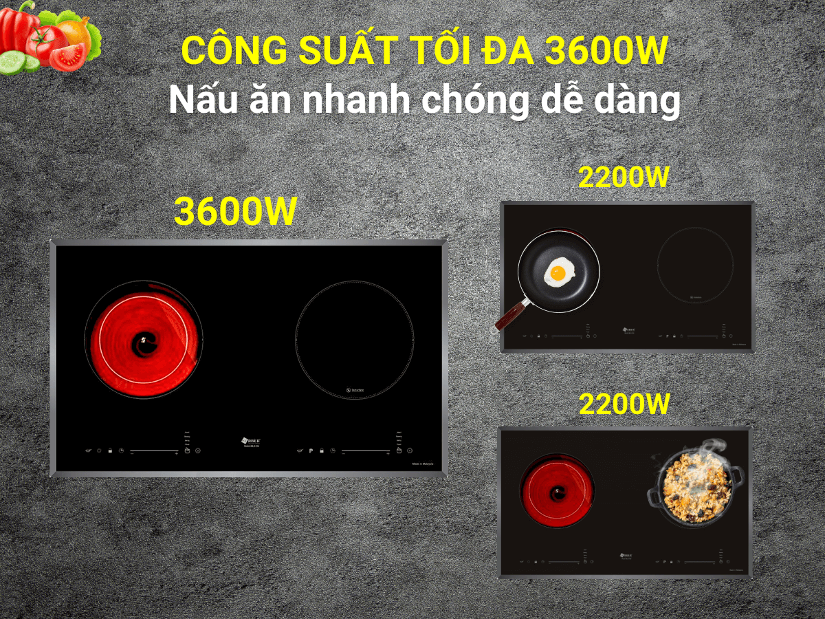 Bếp điện từ 2 vùng nấu Arber MLS-556