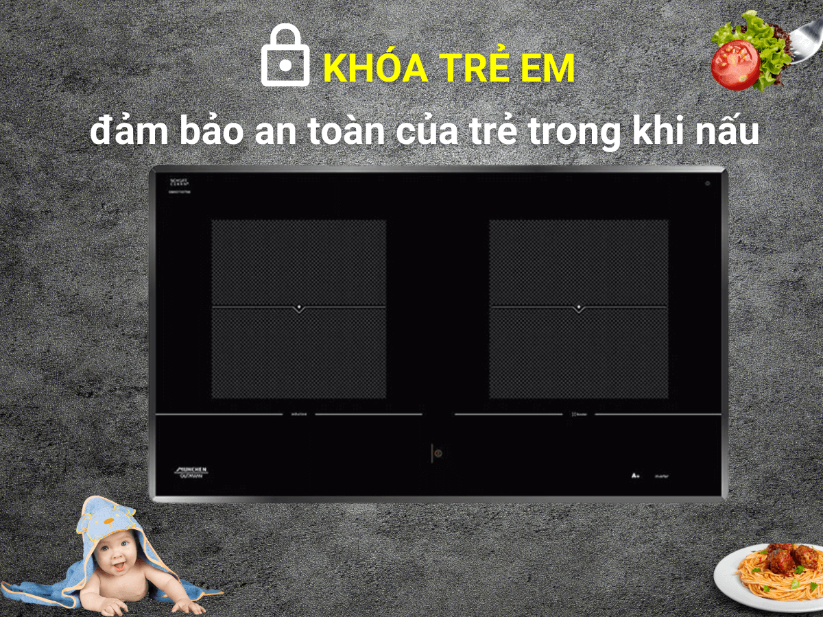 Bếp từ 2 vùng nấu Munchen GM 8115