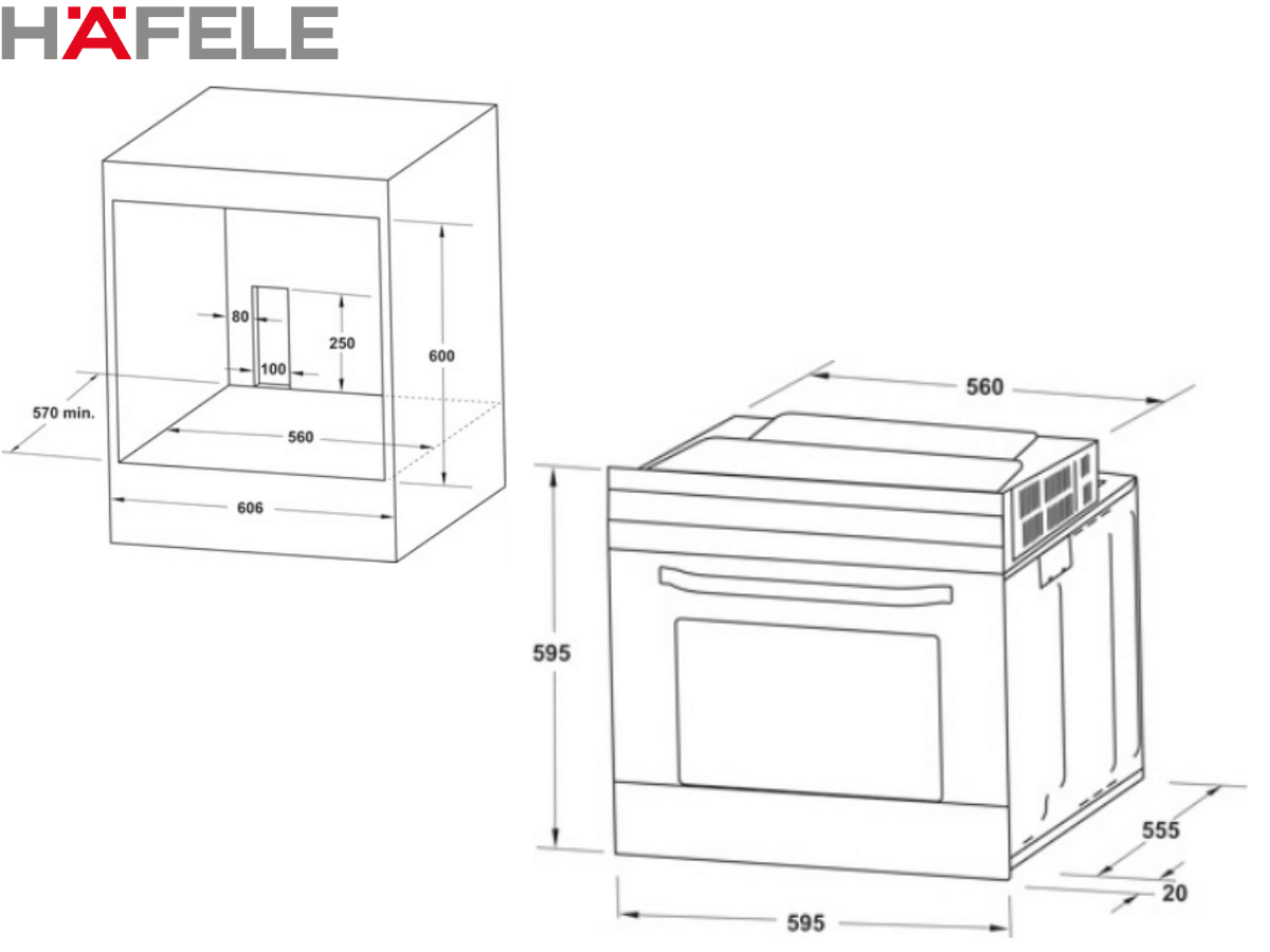 Lò nướng âm tủ Hafele HO-2KT65A (538.61.441)