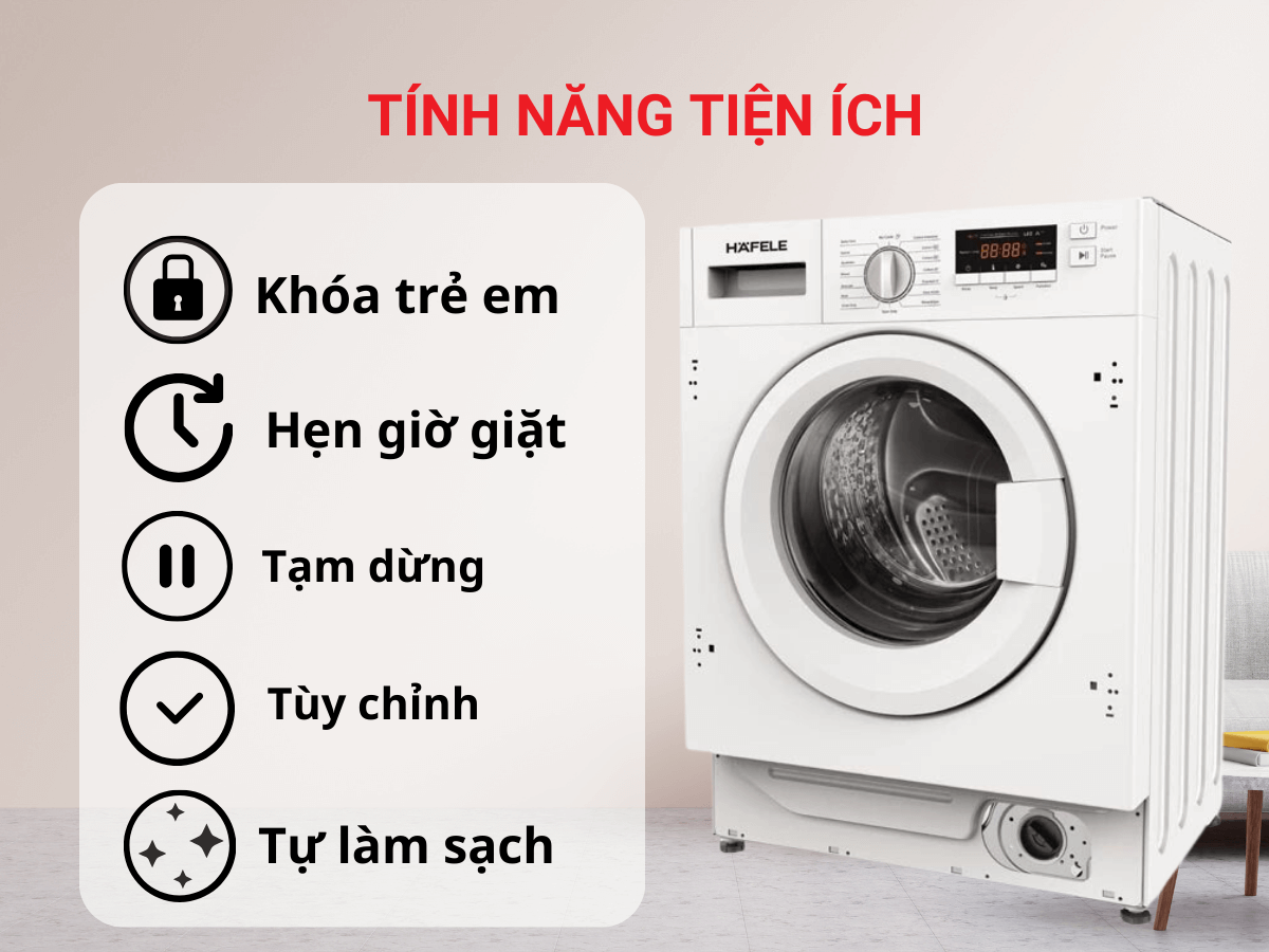 Máy giặt Hafele 8Kg HW-B60A (538.91.080)