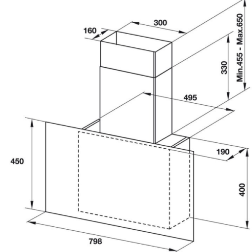 Kích thước lắp đặt Hafele HH-WVG80E