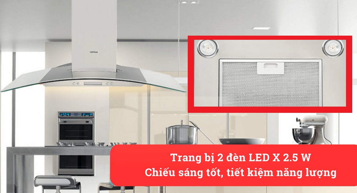 Trang bị 2 đèn LED chiếu sáng, tiết kiệm điện
