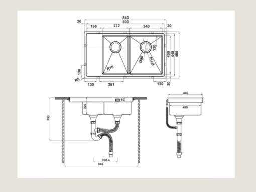 Trọn bộ chậu Inox Häfele HS21-SSD2S90M (567.94.049)