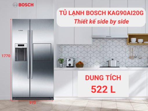 Tủ lạnh Bosch KAG90AI20G thiết kế side by side sang trọng