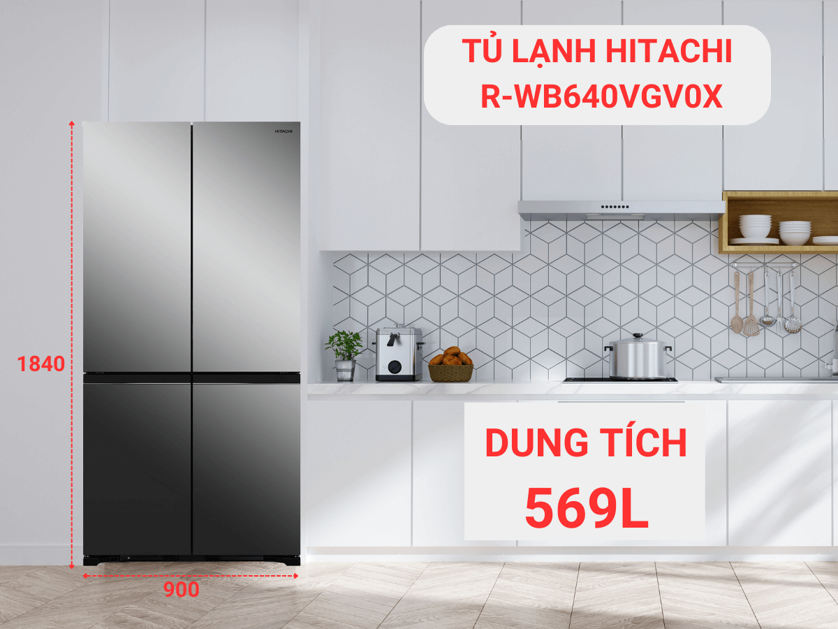 Tủ lạnh Hitachi R-WB640VGV0X